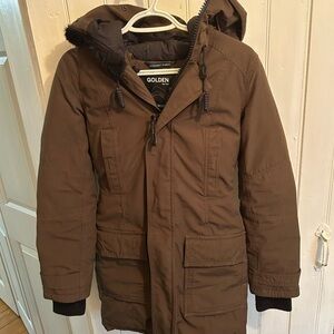 Golden by TNA women’s xxs brown warmest Bancroft parka winter jacket coat